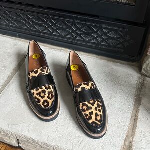Leopard Print Flats with Black Trim